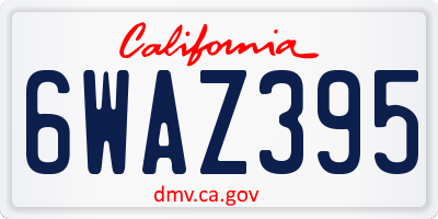 CA license plate 6WAZ395