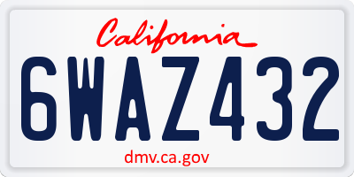 CA license plate 6WAZ432