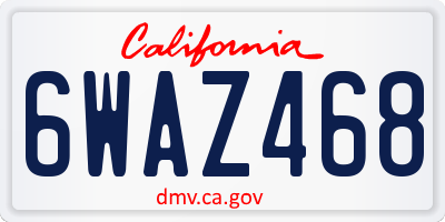 CA license plate 6WAZ468