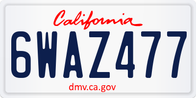 CA license plate 6WAZ477