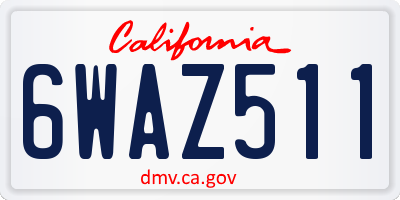 CA license plate 6WAZ511