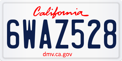 CA license plate 6WAZ528