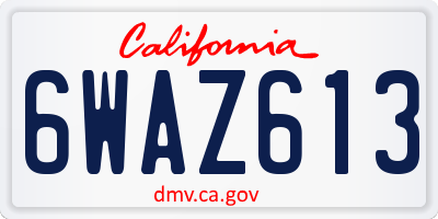 CA license plate 6WAZ613