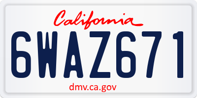 CA license plate 6WAZ671