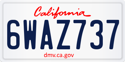 CA license plate 6WAZ737