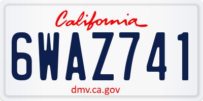 CA license plate 6WAZ741