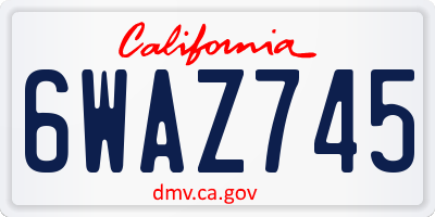 CA license plate 6WAZ745