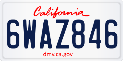 CA license plate 6WAZ846