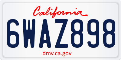 CA license plate 6WAZ898