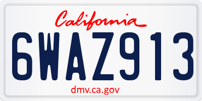 CA license plate 6WAZ913