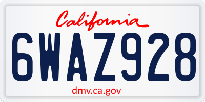 CA license plate 6WAZ928