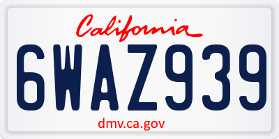 CA license plate 6WAZ939