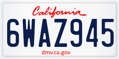 CA license plate 6WAZ945