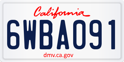 CA license plate 6WBA091