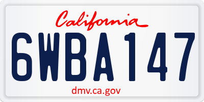 CA license plate 6WBA147