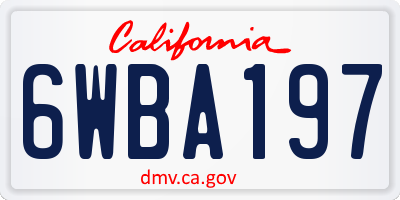 CA license plate 6WBA197