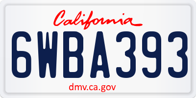 CA license plate 6WBA393