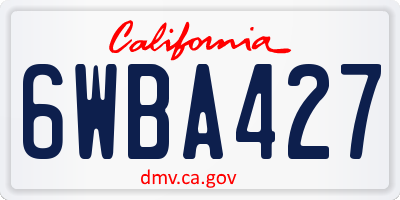 CA license plate 6WBA427
