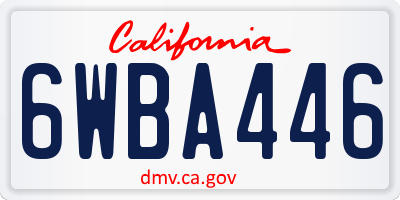 CA license plate 6WBA446