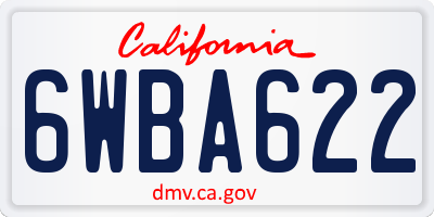 CA license plate 6WBA622