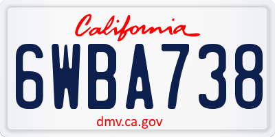 CA license plate 6WBA738