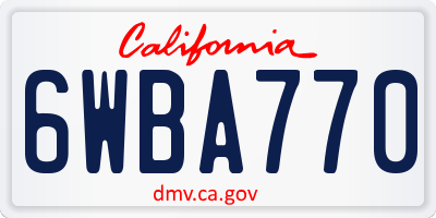 CA license plate 6WBA770