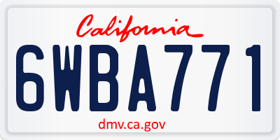 CA license plate 6WBA771