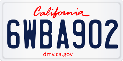CA license plate 6WBA902