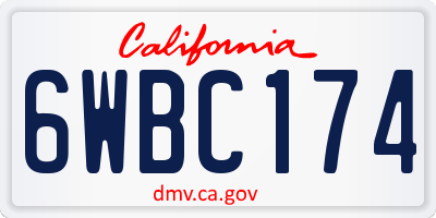 CA license plate 6WBC174