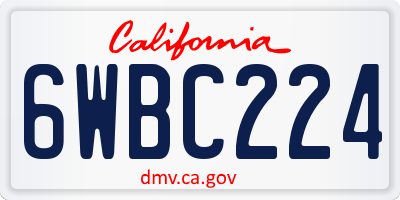 CA license plate 6WBC224