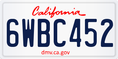 CA license plate 6WBC452
