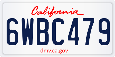 CA license plate 6WBC479