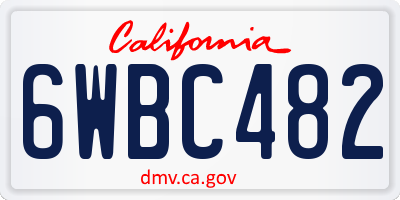 CA license plate 6WBC482