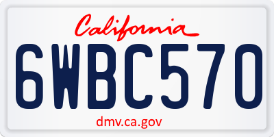 CA license plate 6WBC570
