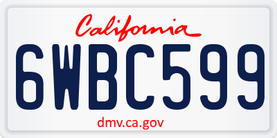 CA license plate 6WBC599