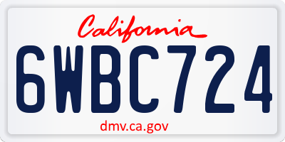 CA license plate 6WBC724