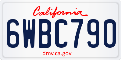 CA license plate 6WBC790