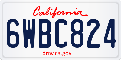 CA license plate 6WBC824