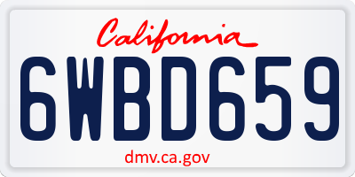 CA license plate 6WBD659