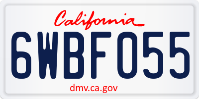 CA license plate 6WBF055
