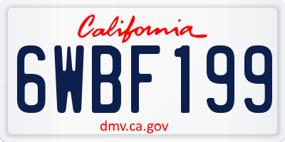 CA license plate 6WBF199