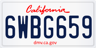 CA license plate 6WBG659