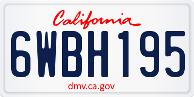 CA license plate 6WBH195
