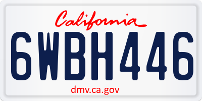 CA license plate 6WBH446