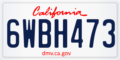 CA license plate 6WBH473