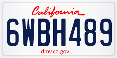CA license plate 6WBH489