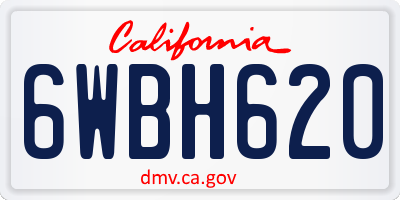 CA license plate 6WBH620