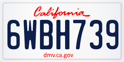 CA license plate 6WBH739
