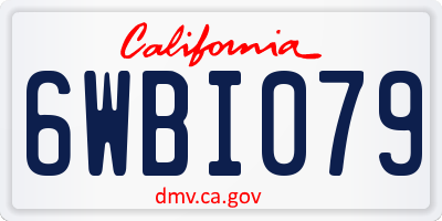 CA license plate 6WBI079