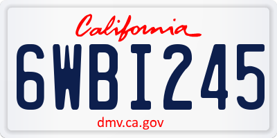 CA license plate 6WBI245